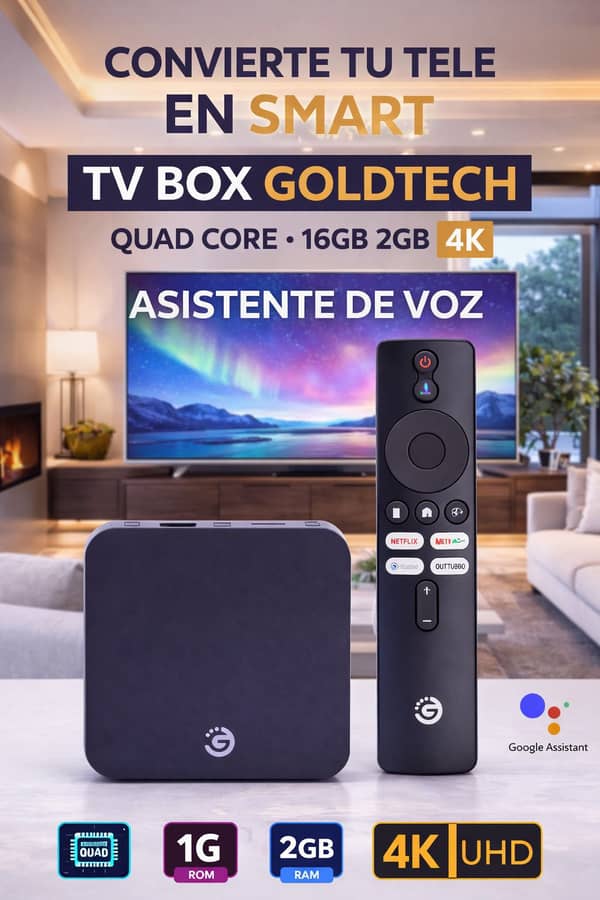 TV BOX GOLDTECH  16GB 2GB 4K ASISTENTE DE VOZ